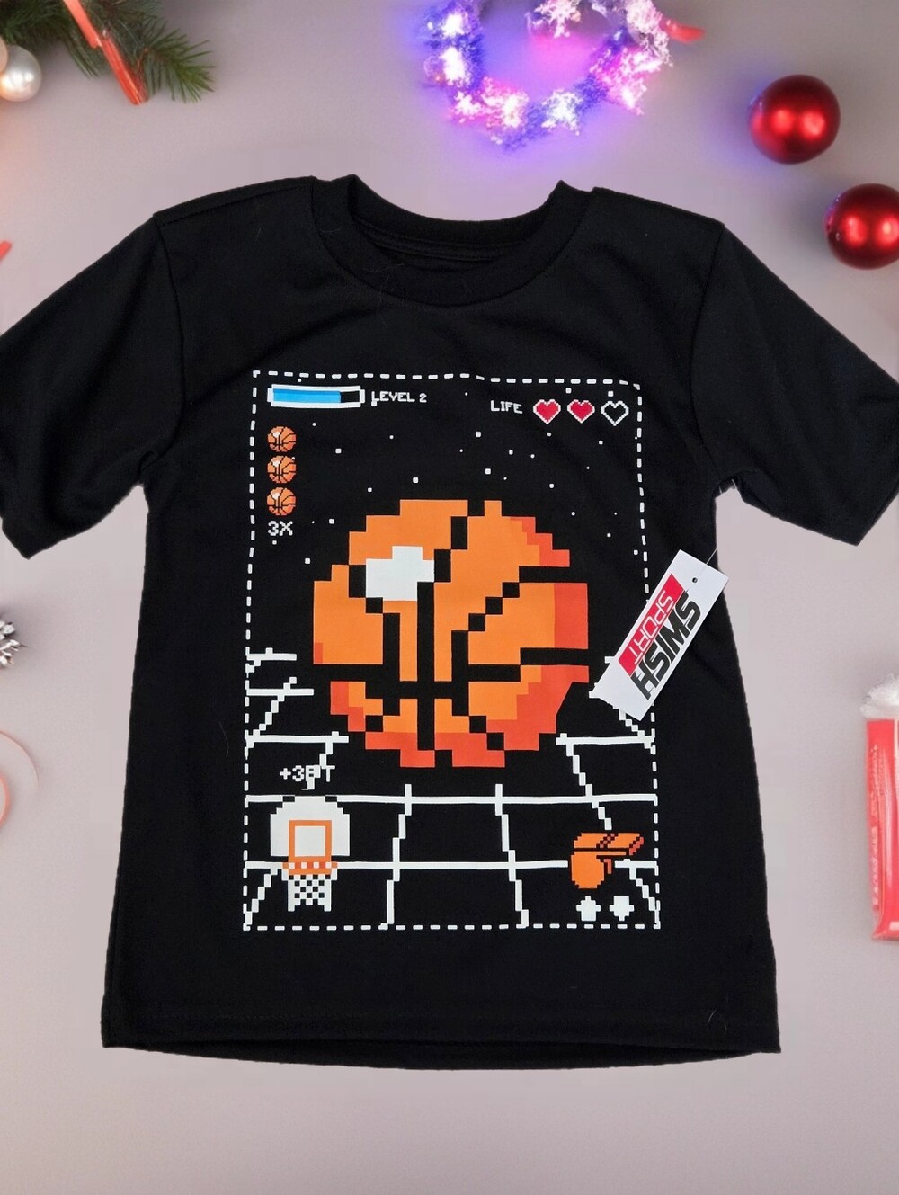 New Swish sport retro T-Shirt basketball Boys size 5